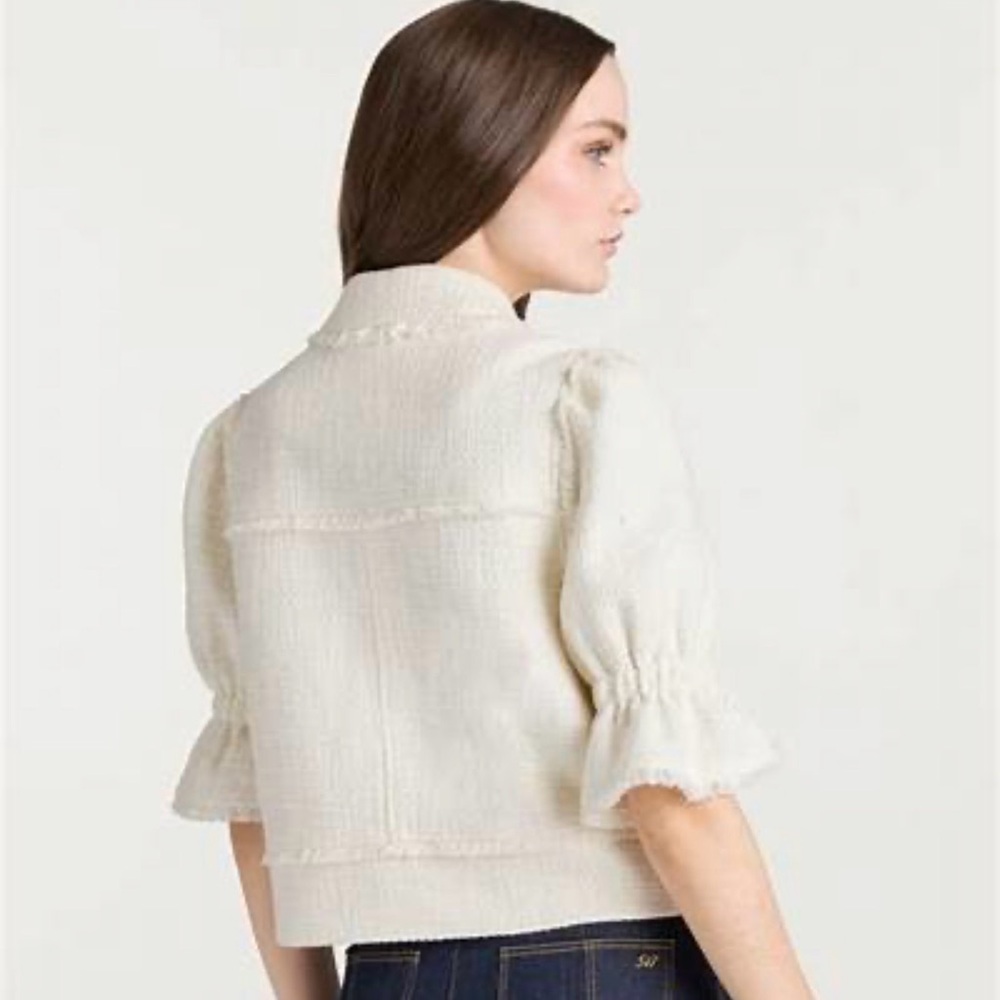 cinq a sept Holly Boucle Short Sleeve Jacket - Small - Picture 3 of 15